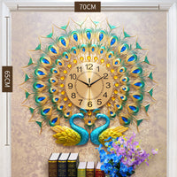 3D Metal Scenic Decoration Wall Alarm Clock - Luminous Circular Design