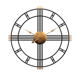 Image alt: Modern Nordic Style Wrought Iron Wall Clock - Timeless Elegance for Your Living Room