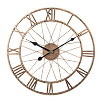 Roman Iron Wire Wheel Hub Retro Wall Clock