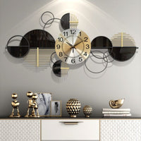 Light luxury wrought iron wall clock with elegant design and creative open-back feature, perfect for enhancing living room decor.