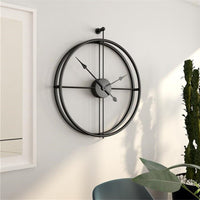 Black Minimalist Metal Large Wall Clock