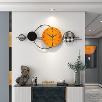 Metal Wall Art Decoration Clock Pieces - Nordic Gold Elegance