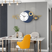 Modern Geometric Metal Wall Clock - Abstract Beauty for Your Space