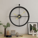 Black Minimalist Metal Large Wall Clock